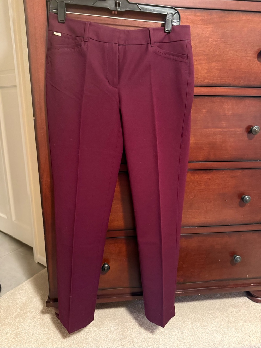 White House Black Market Burgundy Ankle Pants